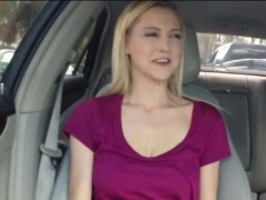 Big juicy tits teen girl Mila Evans screwed up in the car