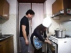 Sex in kitchen turns into an orgy