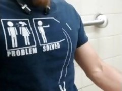 Have to be quiet when jacking off in a public bathroom